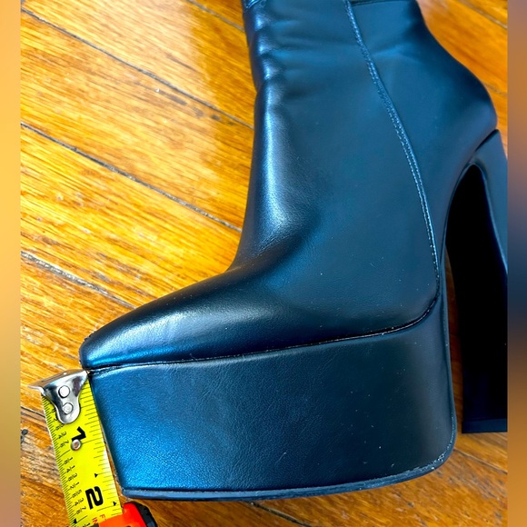 Lamoda Knee High Black Platform Boots - Picture 8 of 9